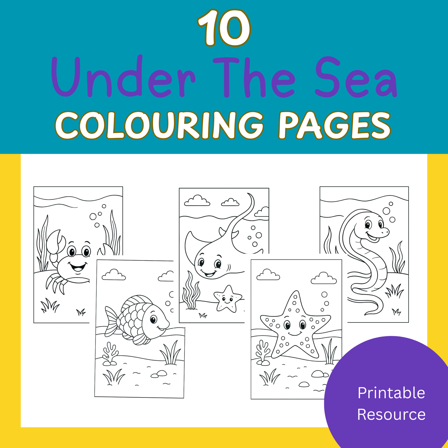 Under the Sea Colouring Pages | 10 Pages