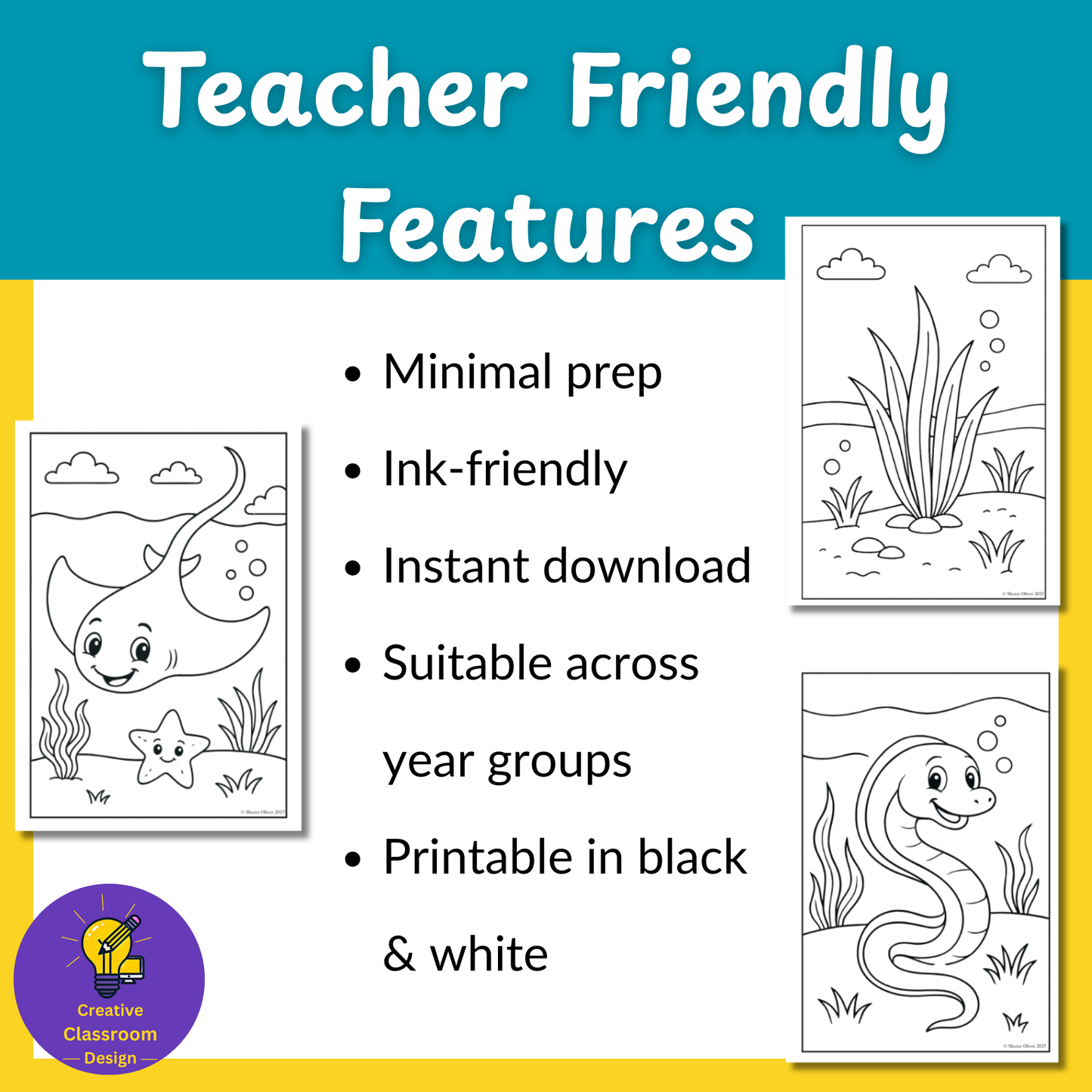 Under the Sea Colouring Pages | 10 Pages
