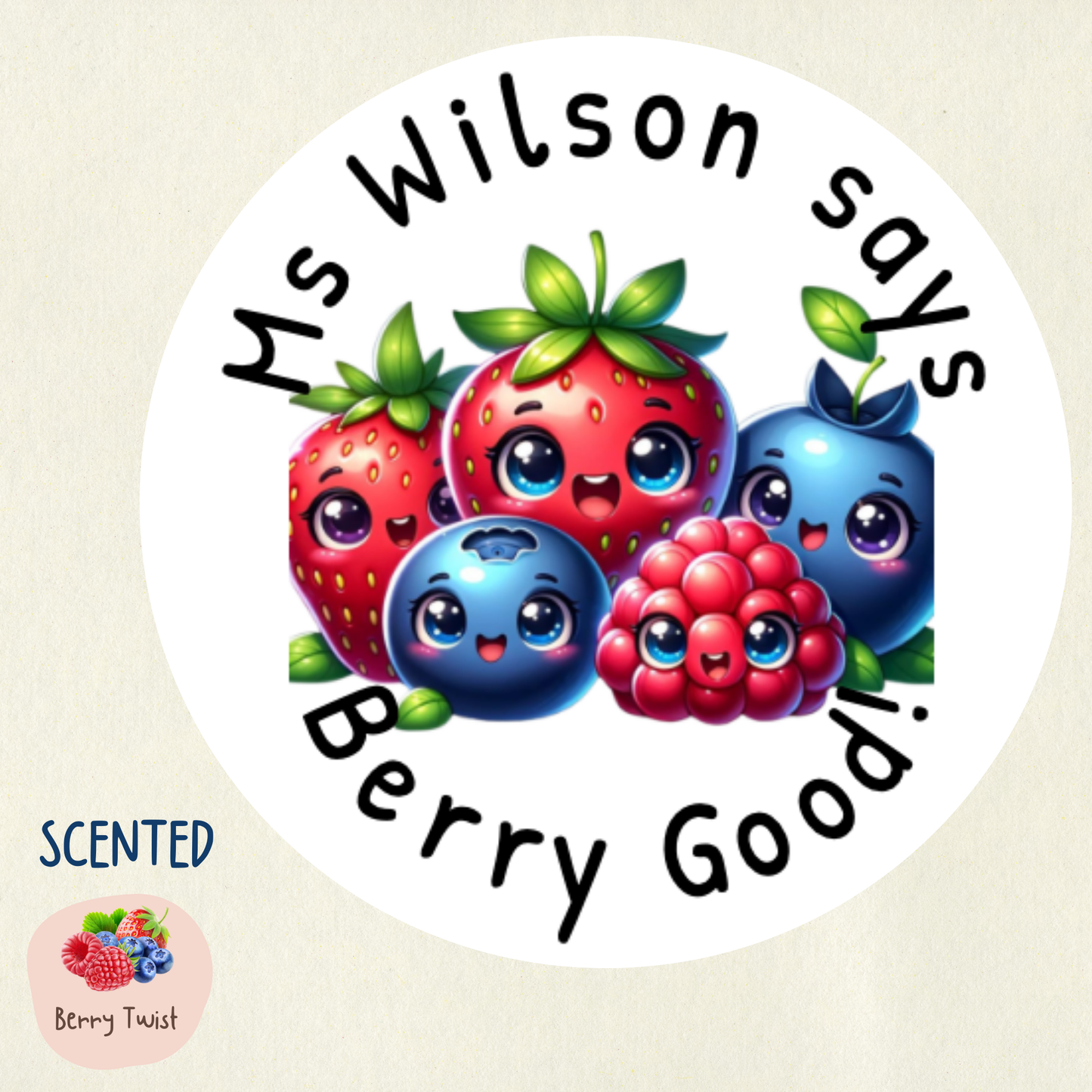 Personalised Berry Scented Reward Stickers | 6 Colours | Smelly Stickers