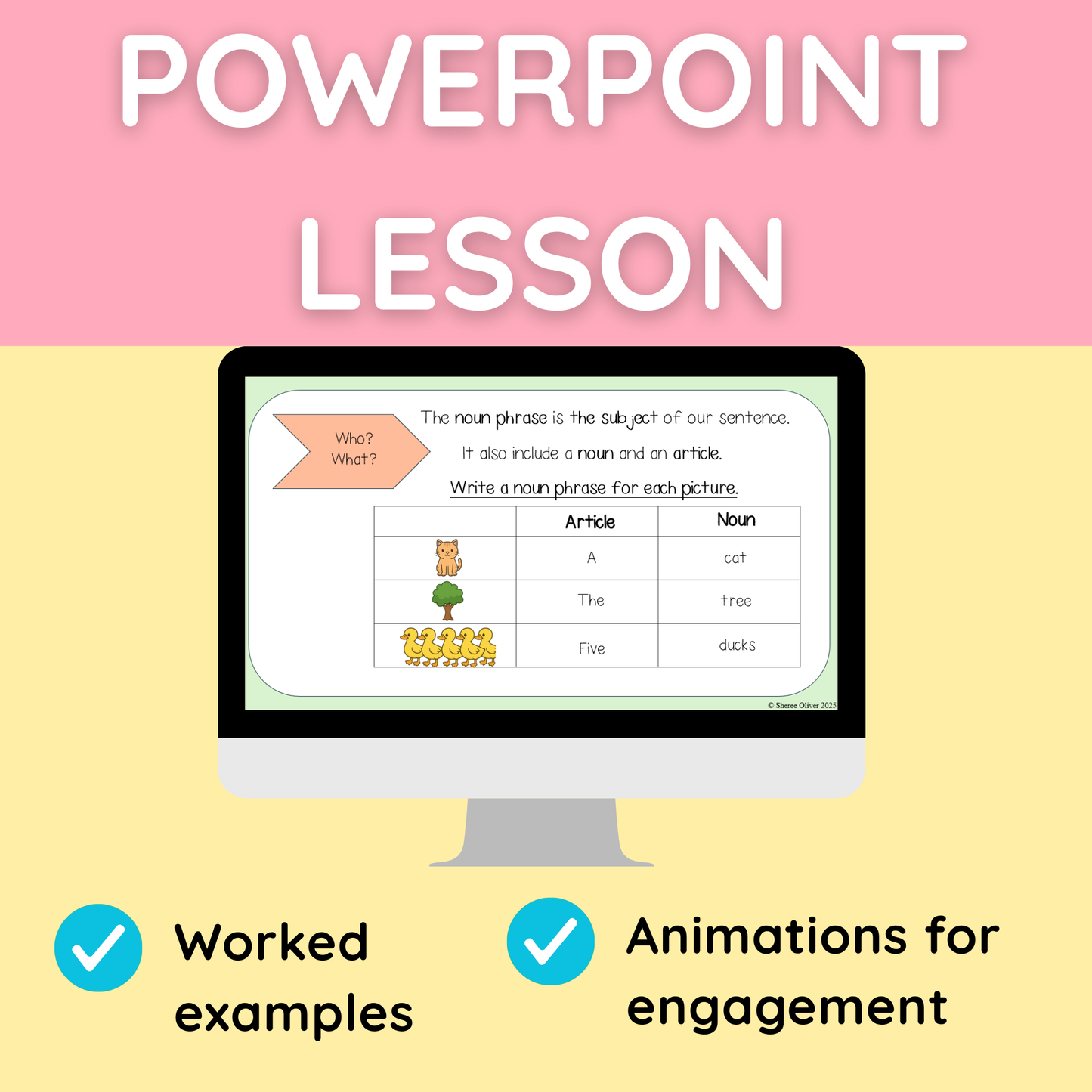 Noun Phrases Parts of a Sentence Grammar Worksheets for Writing Grades 3 to 6