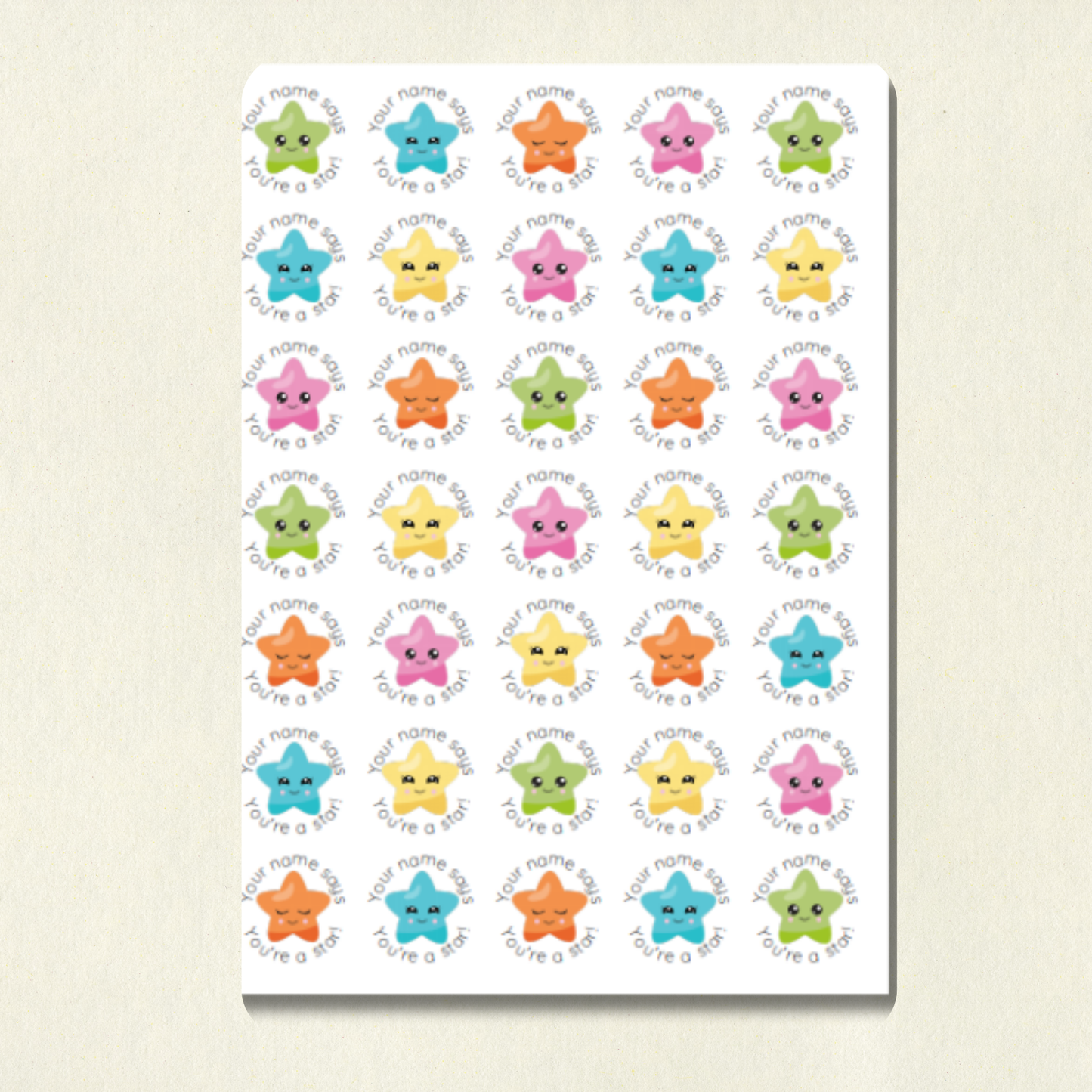 Personalised Star Reward Stickers | 6 Colours & 10 Scents | Smelly Stickers