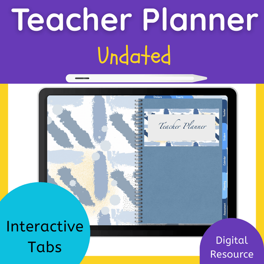 Interactive Digital Planner Blue | Undated, Reusable, Compatible with iPad & Tablets